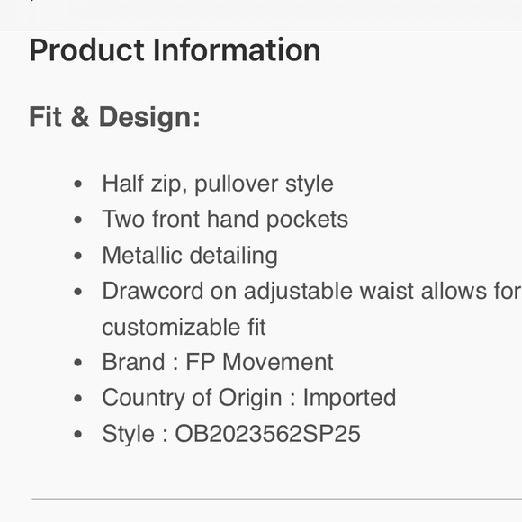 NWT FP Movement Free People  Away We Go half zip Sz M $128 - Picture 12 of 12